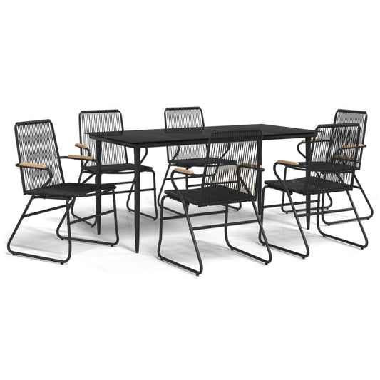 Garden Dining Set | Black | Powder-coated steel | Large | Durable Garden Dining Set | Black | Powder-coated steel | Large | Durable