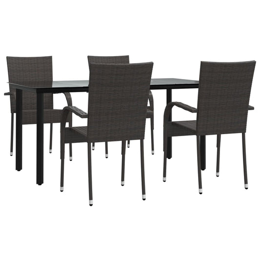 5 Piece Garden Dining Set Brown Poly Rattan 5 Piece Garden Dining Set Brown Poly Rattan