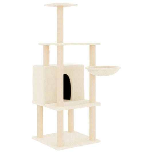 Cat Tree with Sisal Scratching Posts Cream 132 cm Cat Tree with Sisal Scratching Posts Cream 132 cm