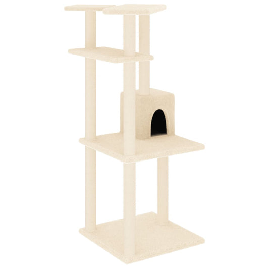 Cat Tree with Sisal Scratching Posts Cream 123 cm Cat Tree with Sisal Scratching Posts Cream 123 cm