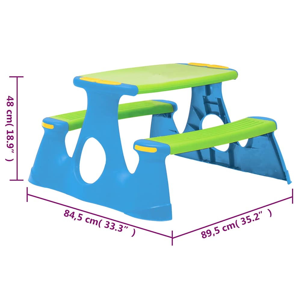 Picnic Bench for Children 89,5x84,5x48 cm Polypropylene