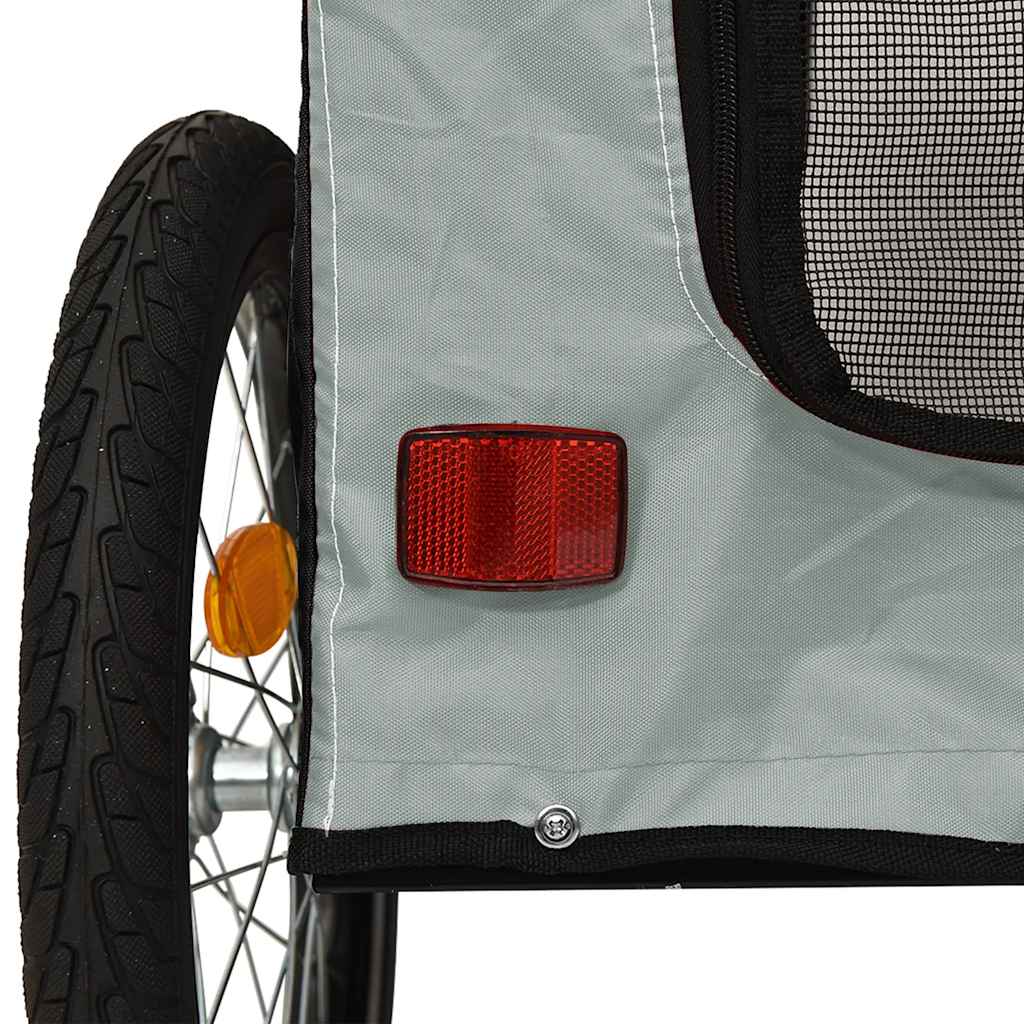 Pet Bike Trailer Grey and Black Oxford Fabric and Iron