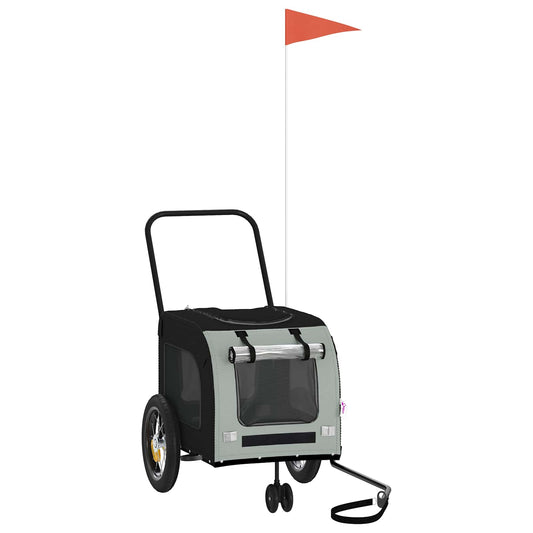 Pet Bike Trailer Grey and Black 54.5 x 120 x 161 cm Pet Bike Trailer Grey and Black 54.5 x 120 x 161 cm