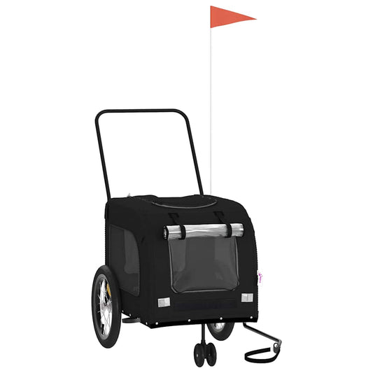 Pet Bike Trailer Black Oxford Fabric and Iron Pet Bike Trailer Black Oxford Fabric and Iron
