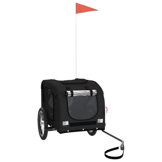 Pet Bike Trailer Black Oxford Fabric and Iron Pet Bike Trailer Black Oxford Fabric and Iron
