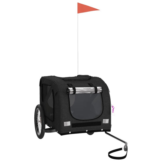 Pet Bike Trailer Black Oxford Fabric and Iron Pet Bike Trailer Black Oxford Fabric and Iron