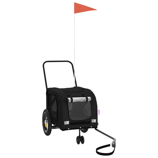 Pet Bike Trailer Black Oxford Fabric and Iron Pet Bike Trailer Black Oxford Fabric and Iron