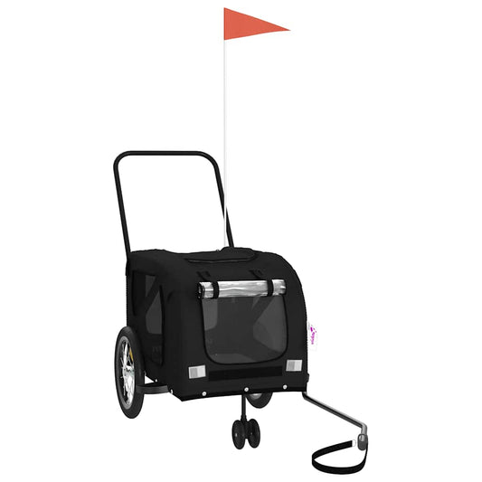 Pet Bike Trailer Black Oxford Fabric and Iron Pet Bike Trailer Black Oxford Fabric and Iron