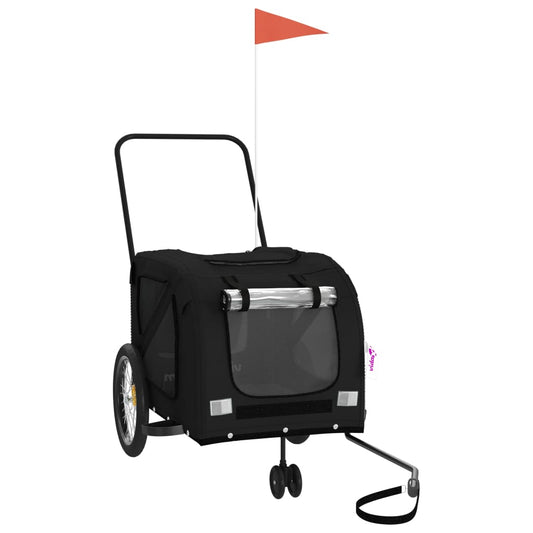 Pet Bike Trailer Black Oxford Fabric and Iron Pet Bike Trailer Black Oxford Fabric and Iron