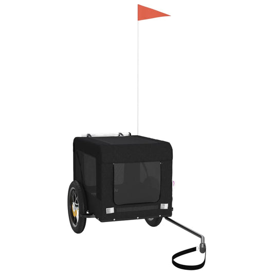 Pet Bike Trailer Black Oxford Fabric&Iron Pet Bike Trailer Black Oxford Fabric&Iron