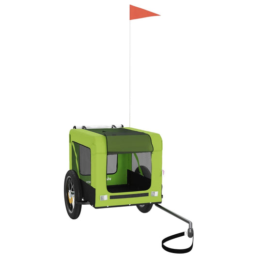 Pet Bike Trailer Green and Black Oxford Fabric and Iron Pet Bike Trailer Green and Black Oxford Fabric and Iron