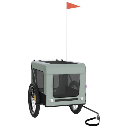 Pet Bike Trailer Grey and Black Oxford Fabric&Iron Pet Bike Trailer Grey and Black Oxford Fabric&Iron
