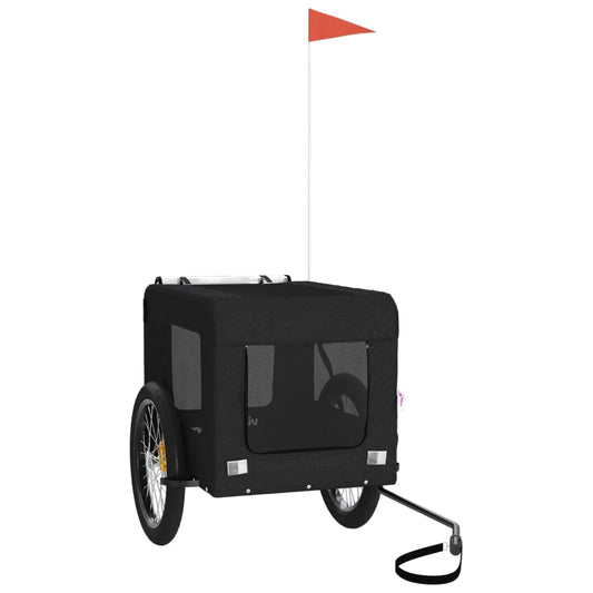 Pet Bike Trailer Black Oxford Fabric&Iron Pet Bike Trailer Black Oxford Fabric&Iron