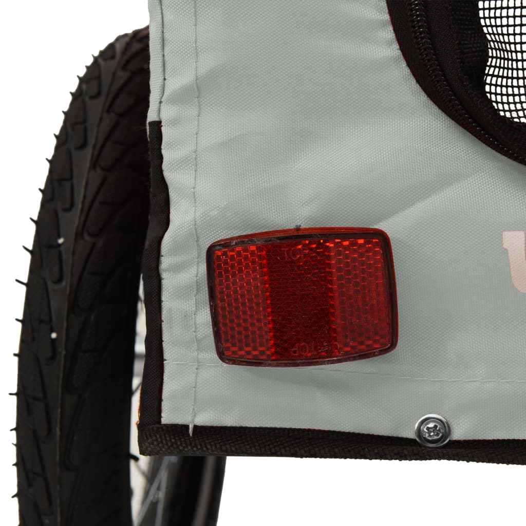Pet Bike Trailer | Grey and Black | Oxford fabric, iron, PVC | Small