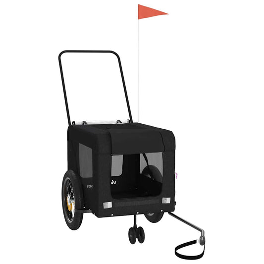 Pet Bike Trailer Black Oxford Fabric and Iron Pet Bike Trailer Black Oxford Fabric and Iron