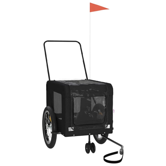 Pet Bike Trailer Black Oxford Fabric and Iron Pet Bike Trailer Black Oxford Fabric and Iron