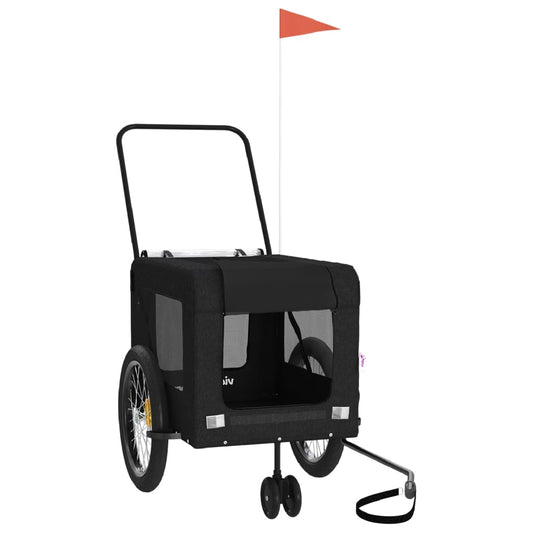 Pet Bike Trailer Black Oxford Fabric and Iron Pet Bike Trailer Black Oxford Fabric and Iron