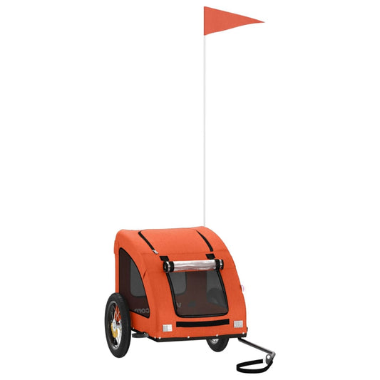 Pet Bike Trailer Orange Oxford Fabric and Iron Pet Bike Trailer Orange Oxford Fabric and Iron