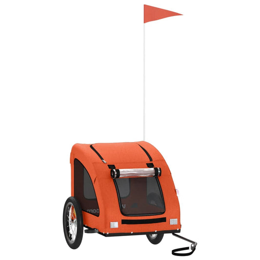 Pet Bike Trailer Orange Oxford Fabric and Iron Pet Bike Trailer Orange Oxford Fabric and Iron