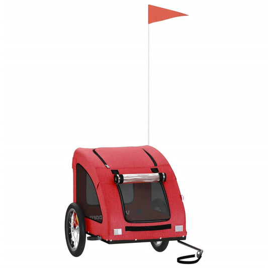 Pet Bike Trailer Red Oxford Fabric and Iron Pet Bike Trailer Red Oxford Fabric and Iron