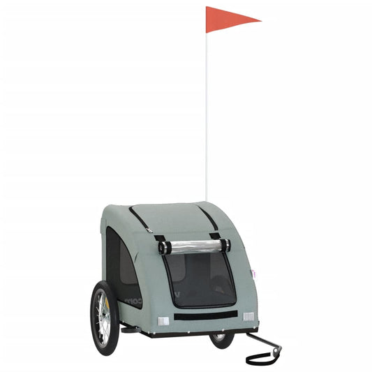 Pet Bike Trailer Grey Oxford Fabric and Iron Pet Bike Trailer Grey Oxford Fabric and Iron