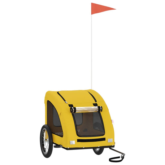 Pet Bike Trailer Yellow Oxford Fabric and Iron Pet Bike Trailer Yellow Oxford Fabric and Iron