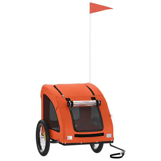 Pet Bike Trailer Orange Oxford Fabric and Iron Pet Bike Trailer Orange Oxford Fabric and Iron