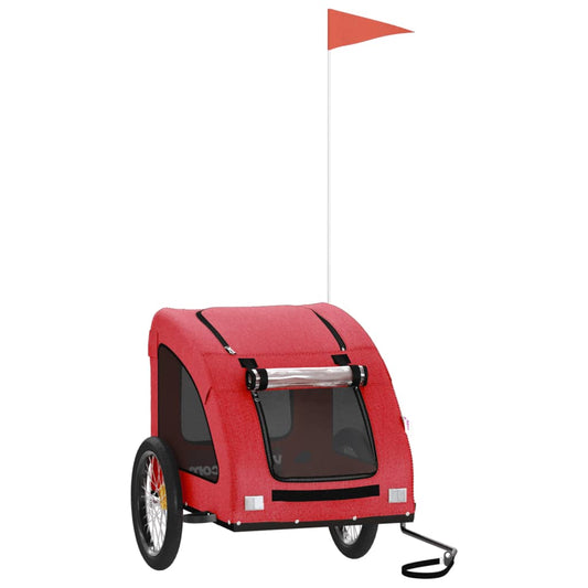 Pet Bike Trailer Red Oxford Fabric and Iron Pet Bike Trailer Red Oxford Fabric and Iron