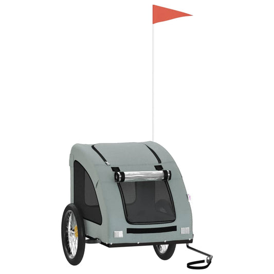 Pet Bike Trailer Grey Oxford Fabric and Iron Pet Bike Trailer Grey Oxford Fabric and Iron