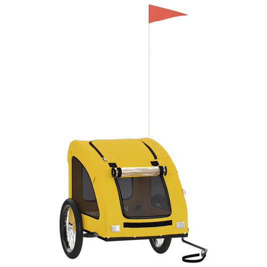 Pet Bike Trailer Yellow Oxford Fabric and Iron Pet Bike Trailer Yellow Oxford Fabric and Iron