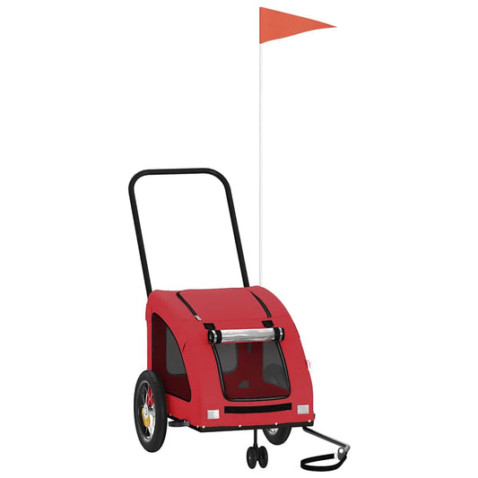 Pet Bike Trailer Red Oxford Fabric and Iron Pet Bike Trailer Red Oxford Fabric and Iron