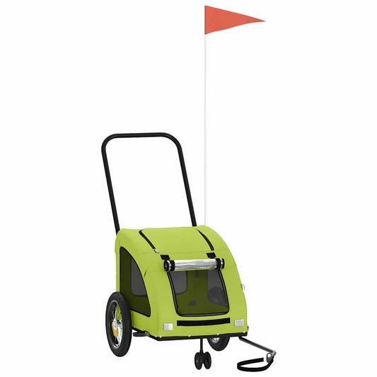Pet Bike Trailer Green Oxford Fabric and Iron Pet Bike Trailer Green Oxford Fabric and Iron