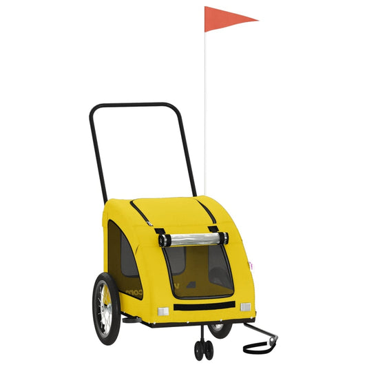 Pet Bike Trailer Yellow Oxford Fabric and Iron Pet Bike Trailer Yellow Oxford Fabric and Iron