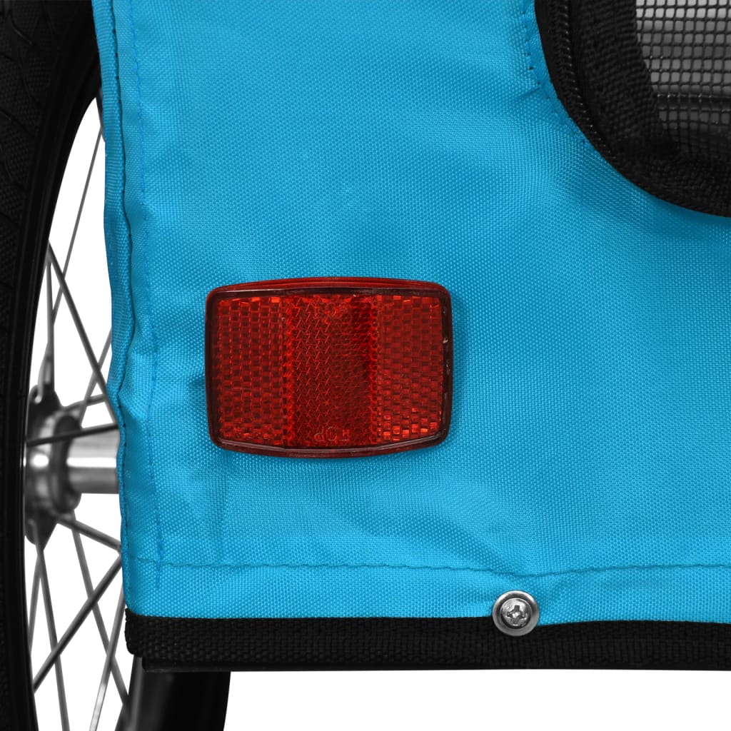 Pet Bike Trailer Blue Oxford Fabric and Iron