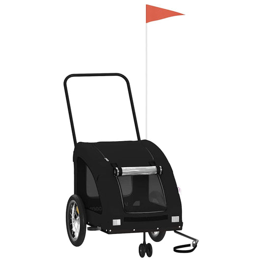 Pet Bike Trailer Black Oxford Fabric and Iron Pet Bike Trailer Black Oxford Fabric and Iron