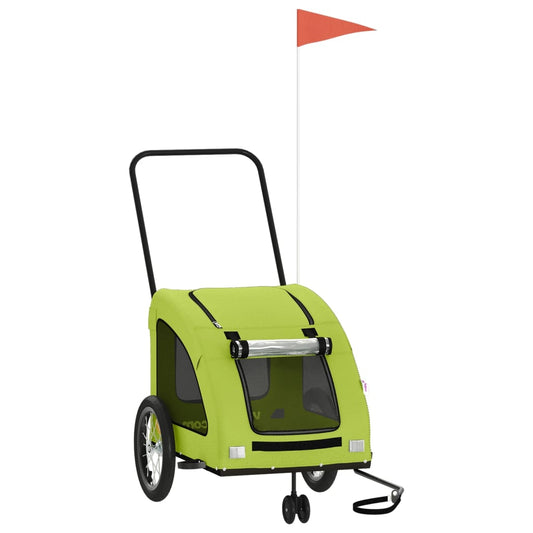 Pet Bike Trailer Green Oxford Fabric and Iron Pet Bike Trailer Green Oxford Fabric and Iron