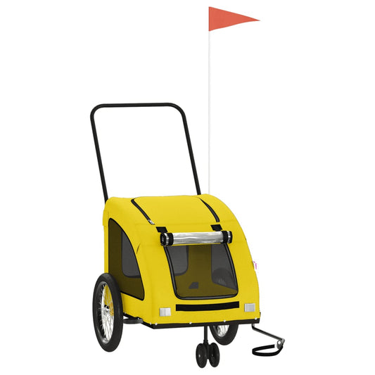 Pet Bike Trailer Yellow Oxford Fabric and Iron Pet Bike Trailer Yellow Oxford Fabric and Iron