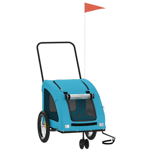 Pet Bike Trailer Blue Oxford Fabric and Iron Pet Bike Trailer Blue Oxford Fabric and Iron