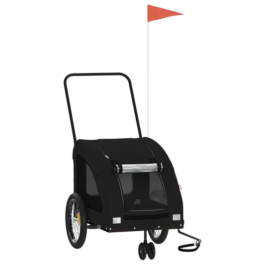 Pet Bike Trailer Black Oxford Fabric and Iron Pet Bike Trailer Black Oxford Fabric and Iron