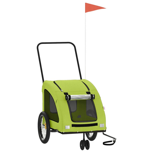 Pet Bike Trailer Green Oxford Fabric and Iron Pet Bike Trailer Green Oxford Fabric and Iron