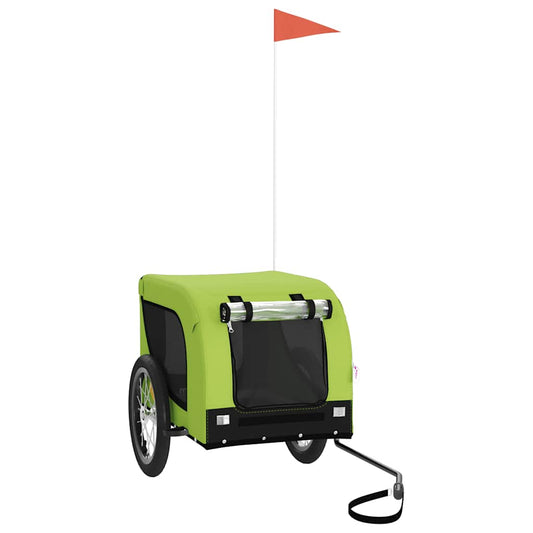 Pet Bike Trailer Green and Black Oxford Fabric and Iron Pet Bike Trailer Green and Black Oxford Fabric and Iron