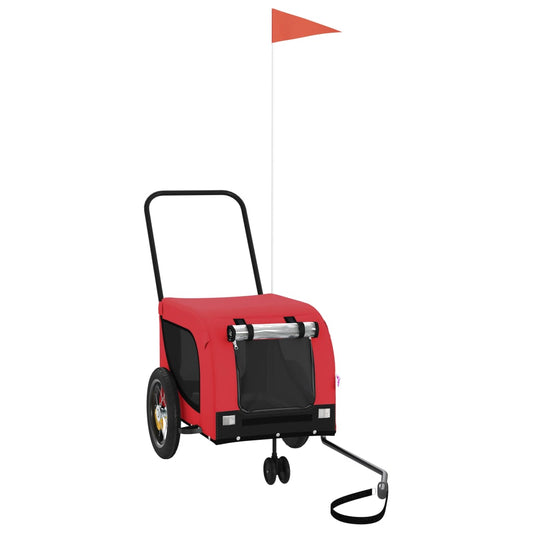 Pet Bike Trailer Red and Black Oxford Fabric and Iron Pet Bike Trailer Red and Black Oxford Fabric and Iron