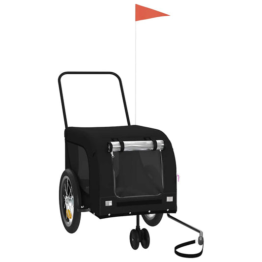 Pet Bike Trailer Black Oxford Fabric and Iron Pet Bike Trailer Black Oxford Fabric and Iron