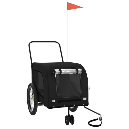 Pet Bike Trailer Black Oxford Fabric and Iron Pet Bike Trailer Black Oxford Fabric and Iron