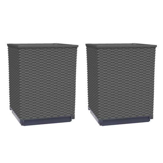 Planters 2 pcs Black 30x30x37 cm Polypropylene Planters 2 pcs Black 30x30x37 cm Polypropylene