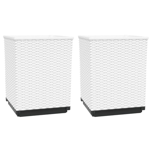 Planters 2 pcs White 30x30x37 cm Polypropylene Planters 2 pcs White 30x30x37 cm Polypropylene