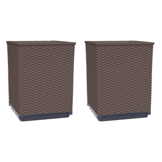 Planters 2 pcs Brown 30x30x37 cm Polypropylene Planters 2 pcs Brown 30x30x37 cm Polypropylene