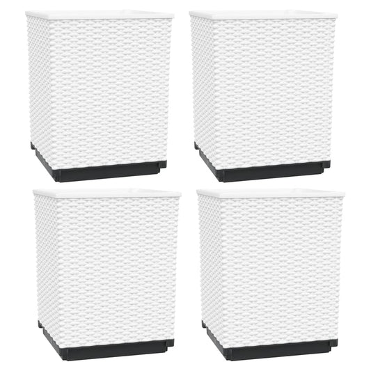 Planters 4 pcs White 30x30x37 cm Polypropylene Planters 4 pcs White 30x30x37 cm Polypropylene
