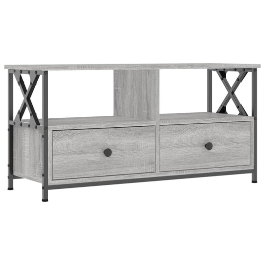 TV Cabinet Grey Sonoma 90x33x45 cm Engineered Wood&Iron TV Cabinet Grey Sonoma 90x33x45 cm Engineered Wood&Iron