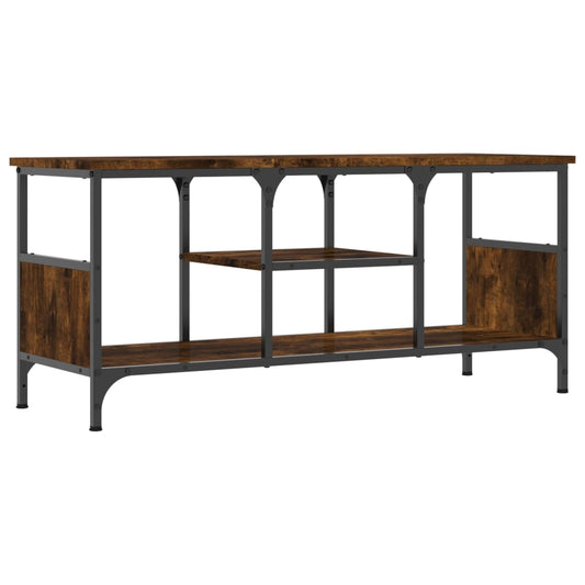 TV Cabinet Smoked Oak 100x35x45 cm Engineered Wood&Iron TV Cabinet Smoked Oak 100x35x45 cm Engineered Wood&Iron